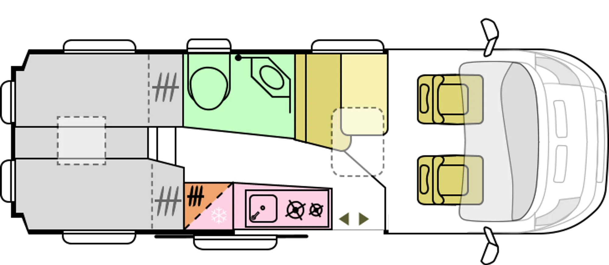 Půdorys Twin 640 SLB – den