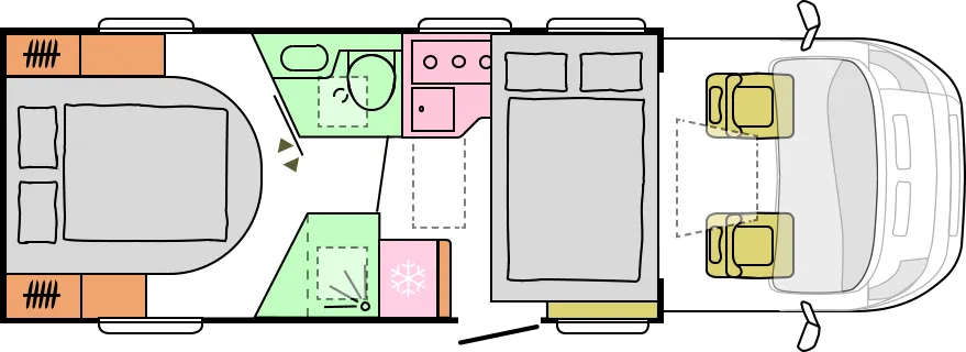 Půdorys Matrix MB 670 DC – noc