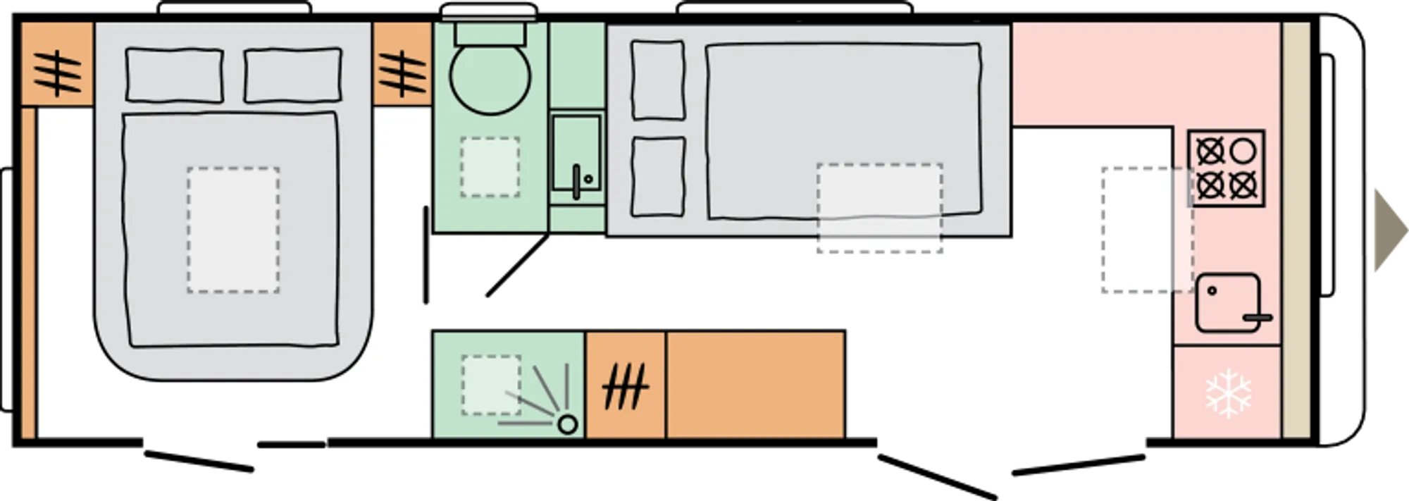 Půdorys Astella 704 HP – noc
