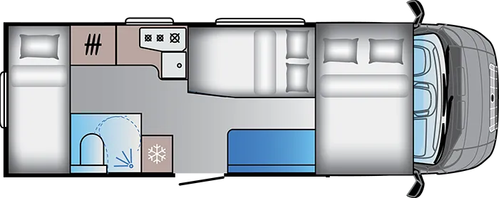 Půdorys A 70 DK – noc