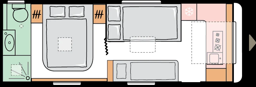 Půdorys Alpina 663 HT twin – noc