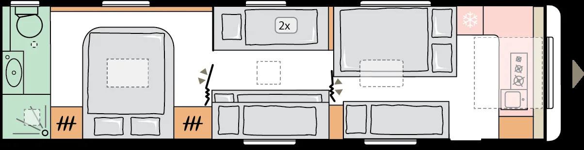 Půdorys Alpina 903 HT – noc