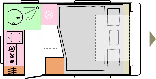 Půdorys Altea 362 LH – noc