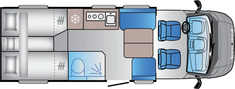 Půdorys C 70 DL – noc