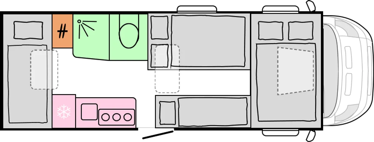 Půdorys Coral XL 650 DK – noc