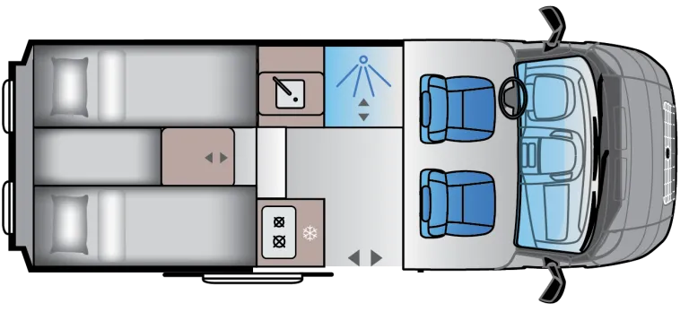 Půdorys V 60 DL Ford – noc