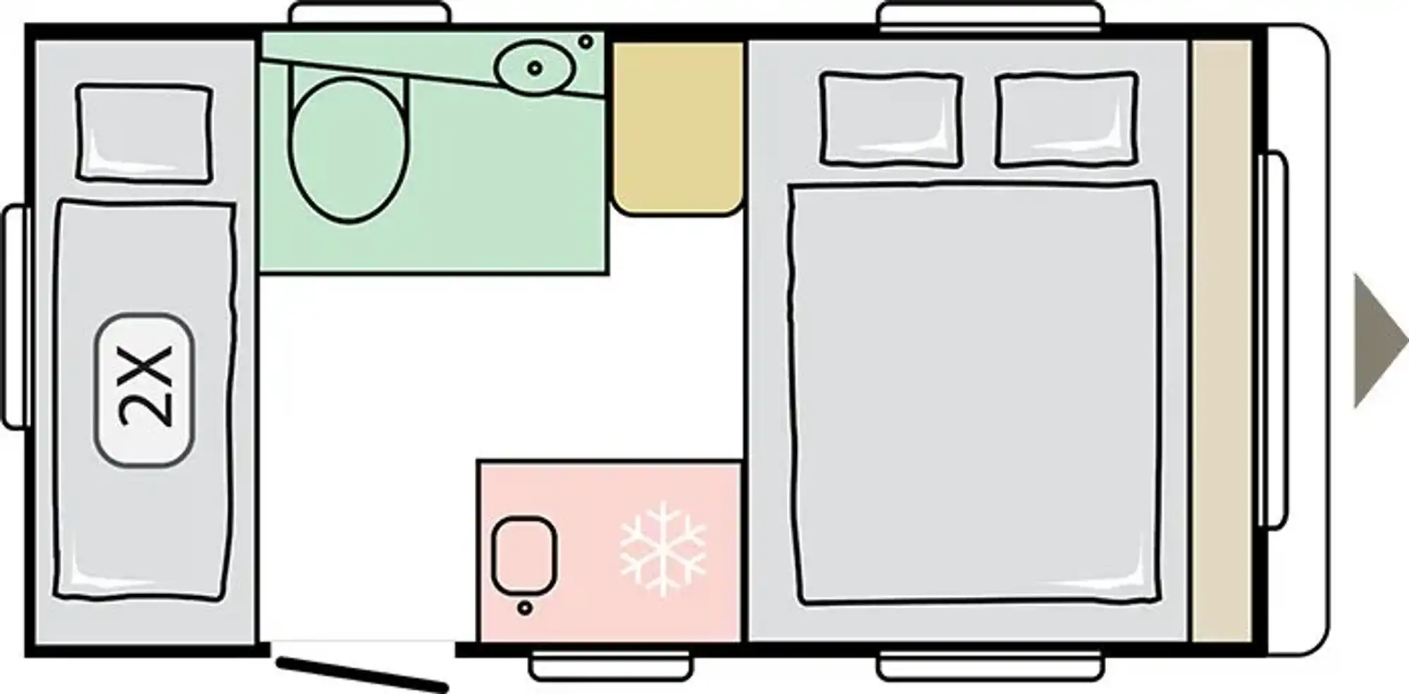 Floor plan 360 DK – night-time layout