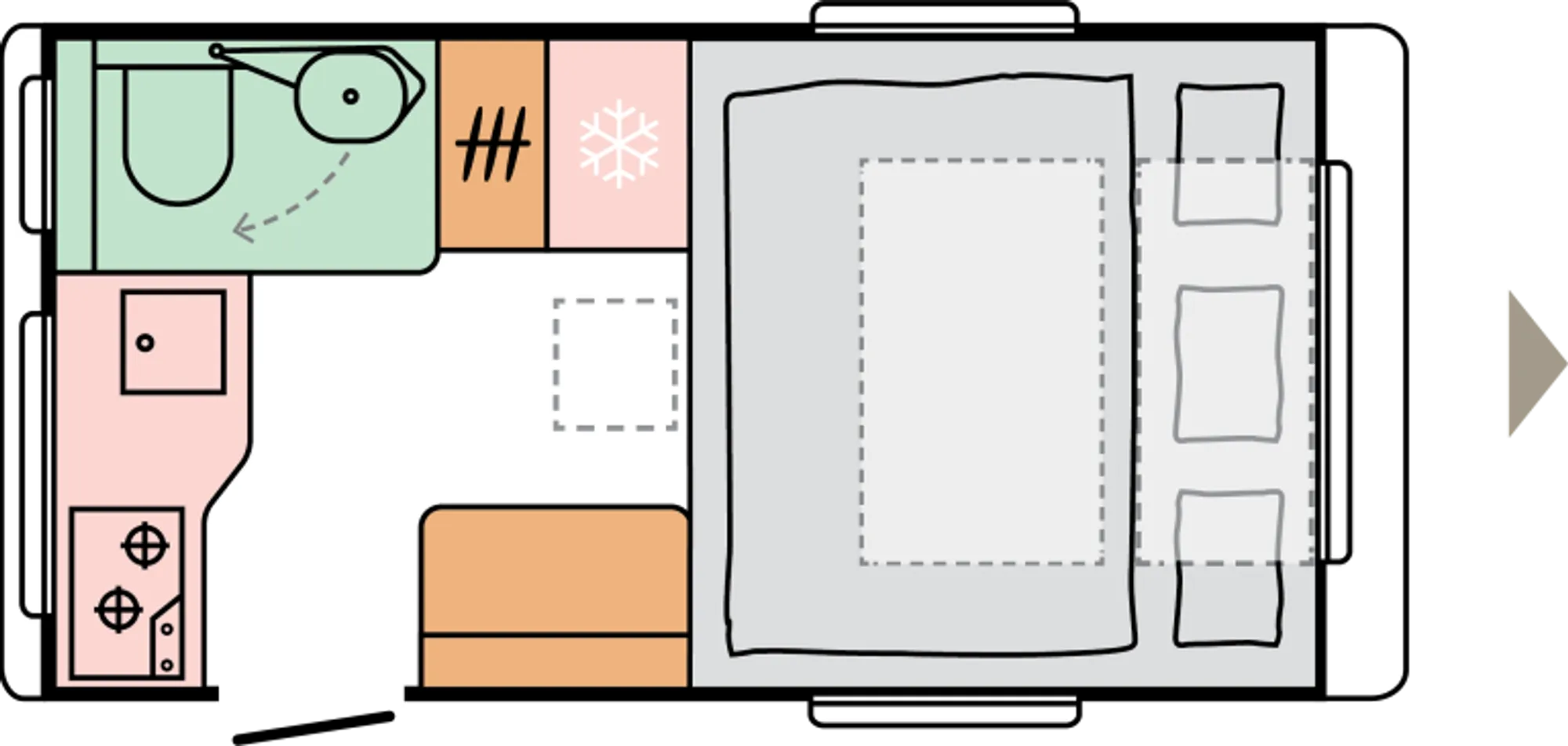 Pôdorys 391 LH – usporiadanie v noci