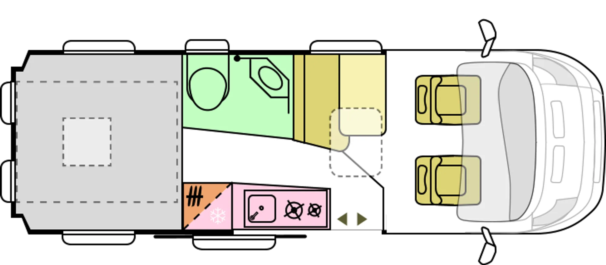 Floor plan 640 SGX – daytime layout