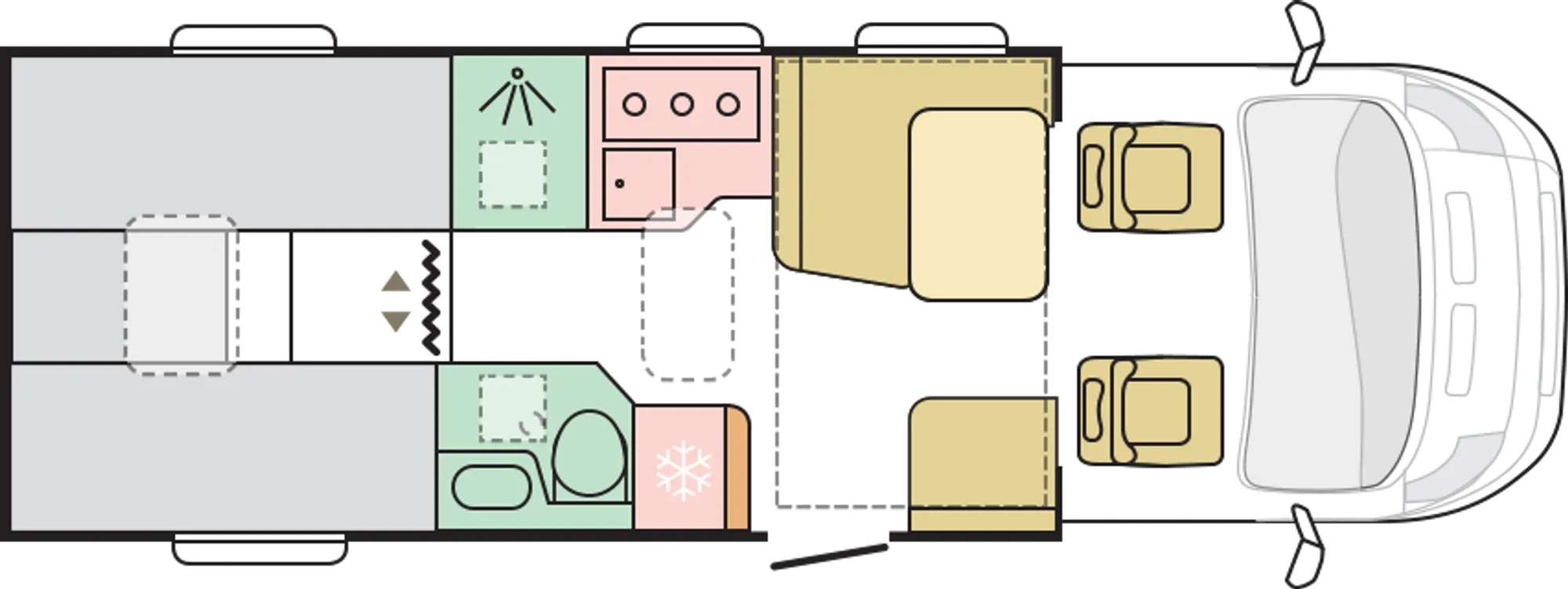 Floor plan 670 SL – daytime layout