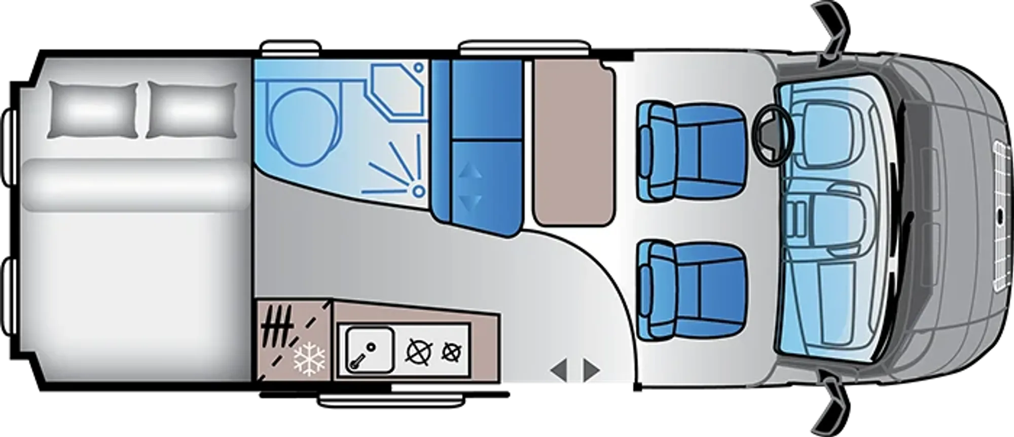Floor plan V 60 SP TentTop – night-time layout