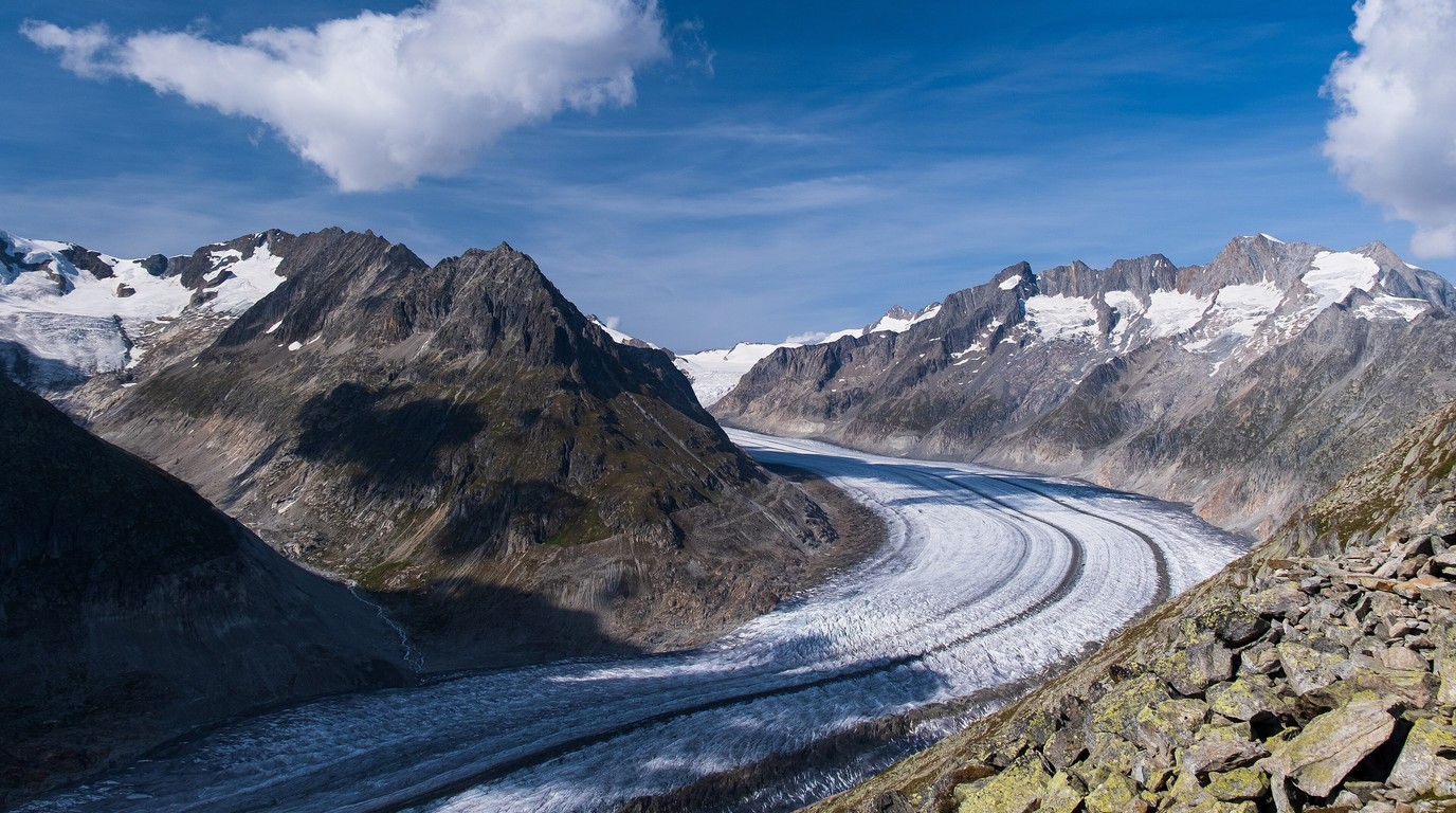 Federal Palace and the Aletsch and Rhône Glaciers