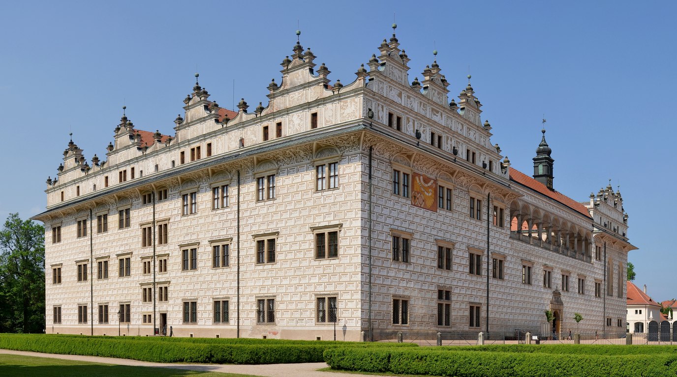 Renaissance chateau in Litomyšl with its sgraffito façade and arcaded courtyard