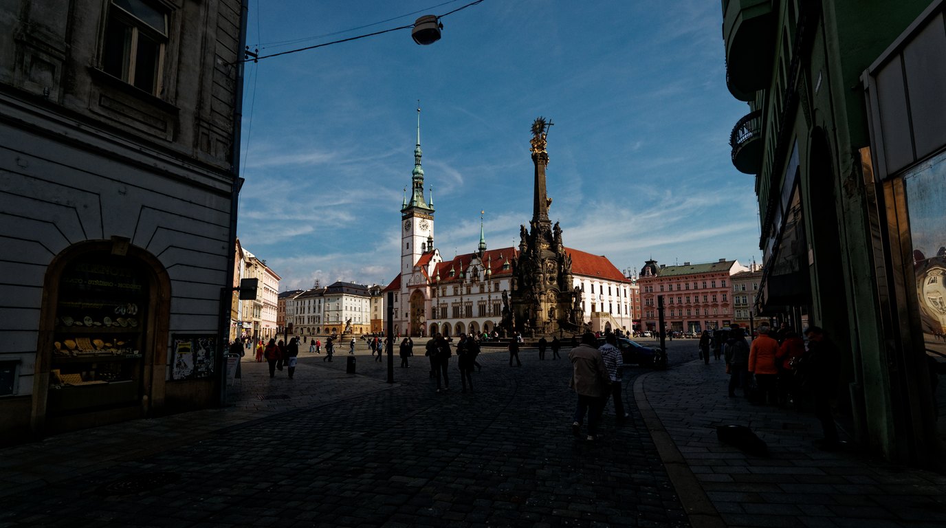 Baroque Holy Trinity Column on Horní náměstí in Olomouc