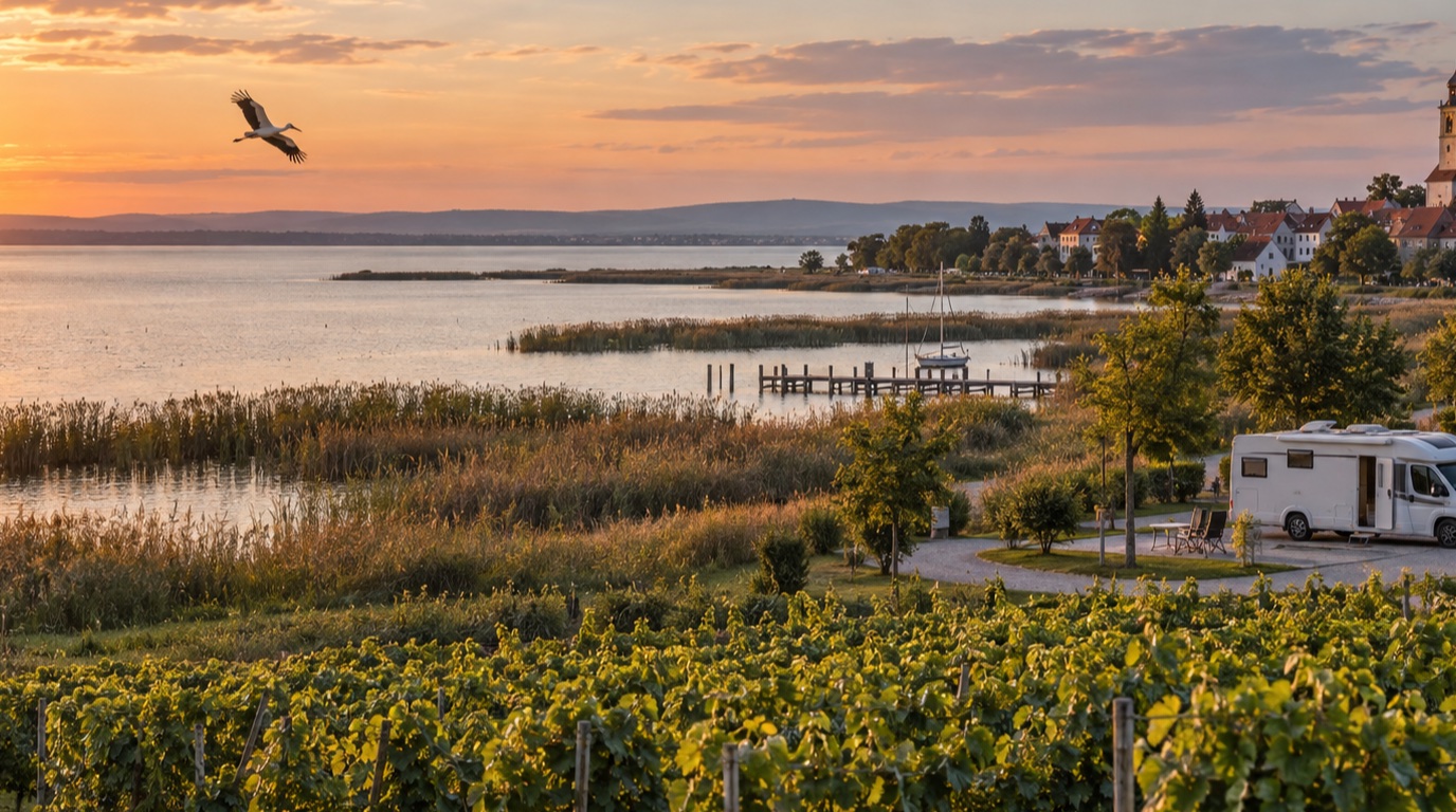Lake Neusiedl and Burgenland — illustrative motorhome road trip view