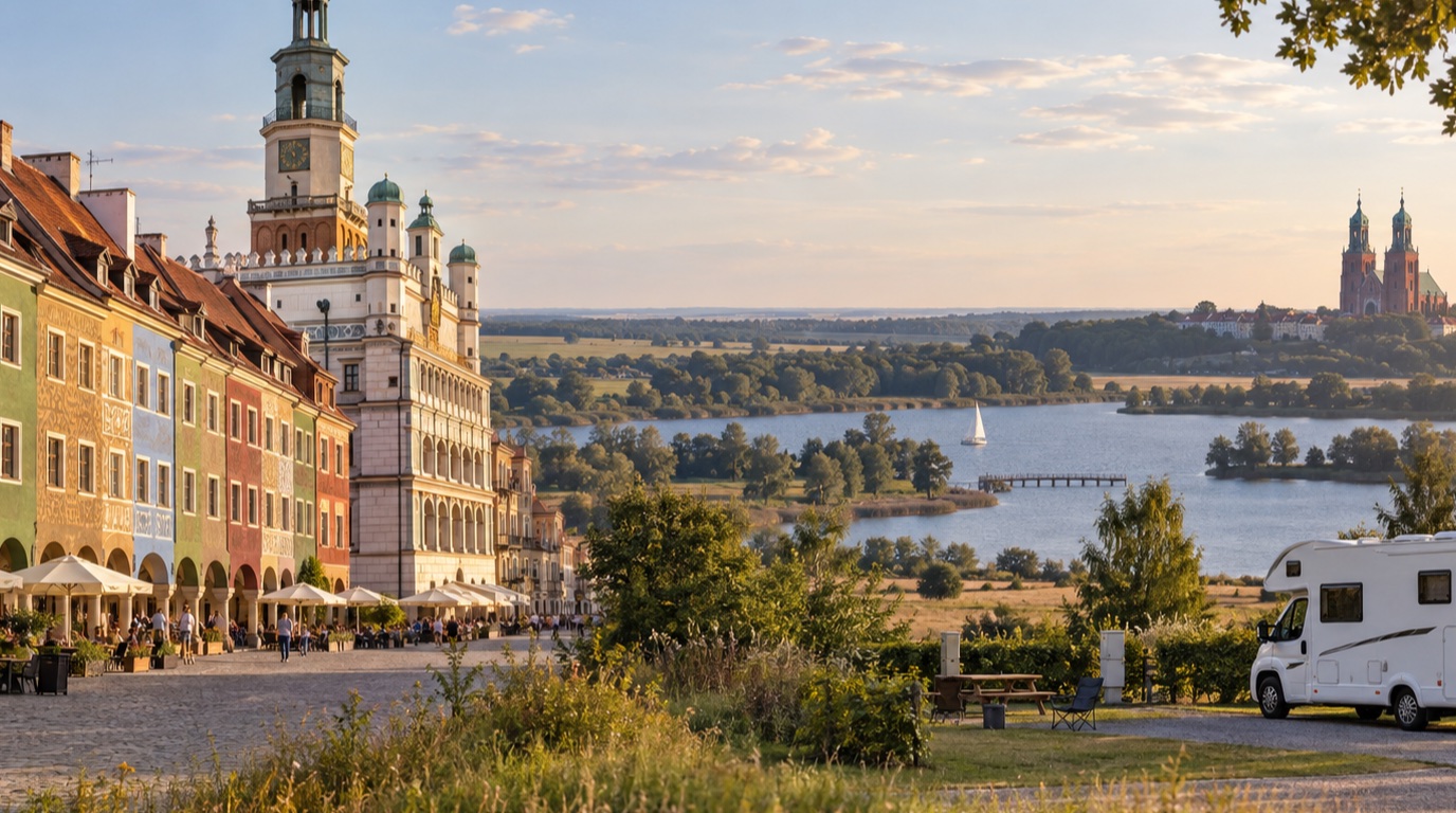 Greater Poland: Poznań, Gniezno and Lednica — illustrative motorhome road trip view